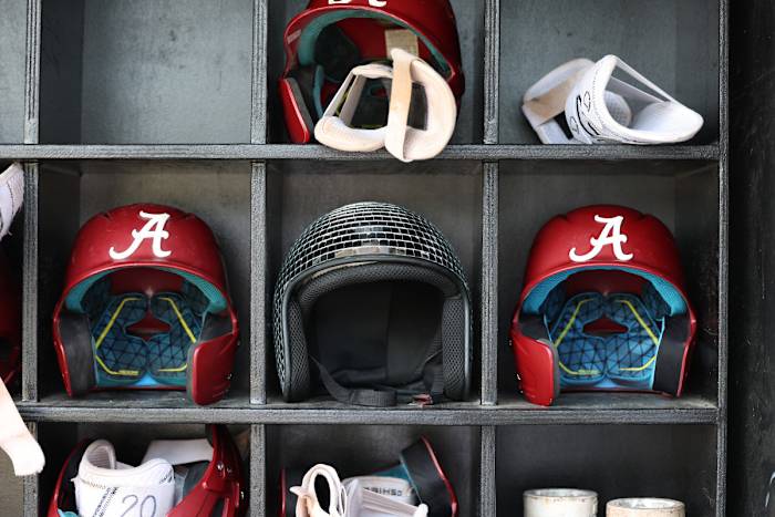 Alabama baseball disco helmet